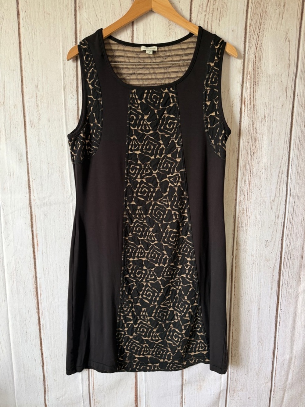 Vivian Wong Abstract Mesh Panel Sleeveless Shift Dress Size 14 Made in Canada